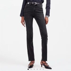 Madewell Mid Rise Stovepipe Size 27 Dark Gray Straight Leg Jeans EUC Trending